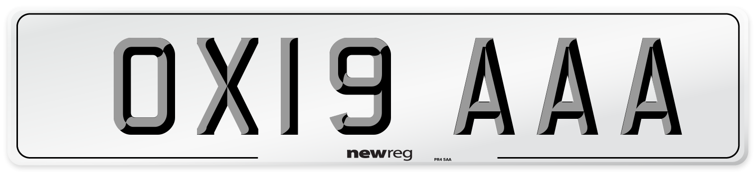 OX19 AAA Number Plate from New Reg